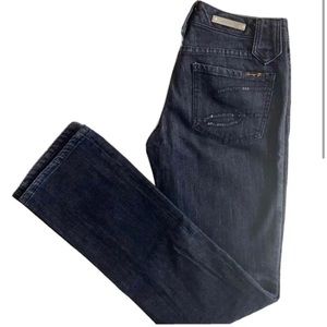 7 For All Mankind Black Gray Straight Jeans denim high rise sequins S pocket